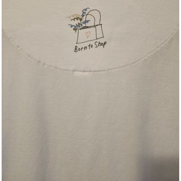 Chico's Chat-Tees Women's Graphic T-Shirt Size 3 "Born to Shop" Design - Picture 4 of 5